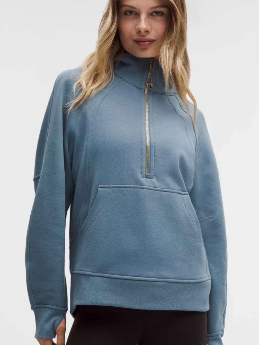 NWT lululemon scuba Half-Zip hoodie Pullover Sweatshirt - steel Blue
